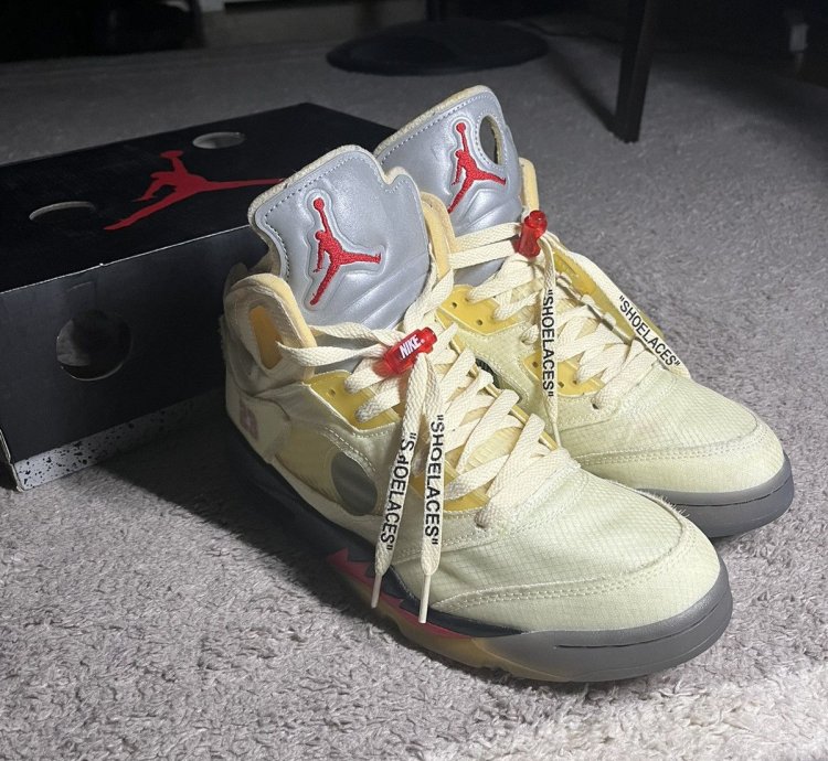 Off-white Air Jordan 5 Sp Sail Fire Red Vnds