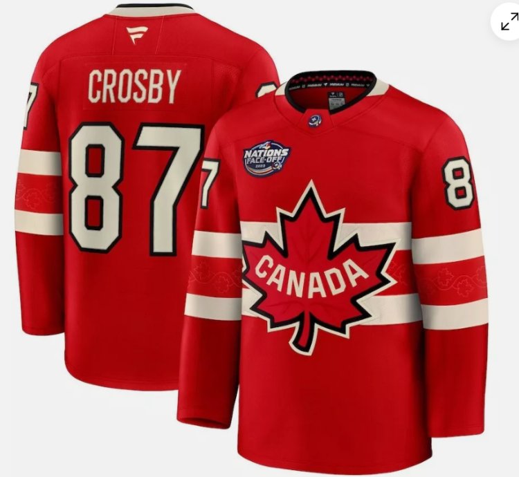 Mens Sidney Crosby Jersey 87 Red 2025 4 Nations Face-off Stitched