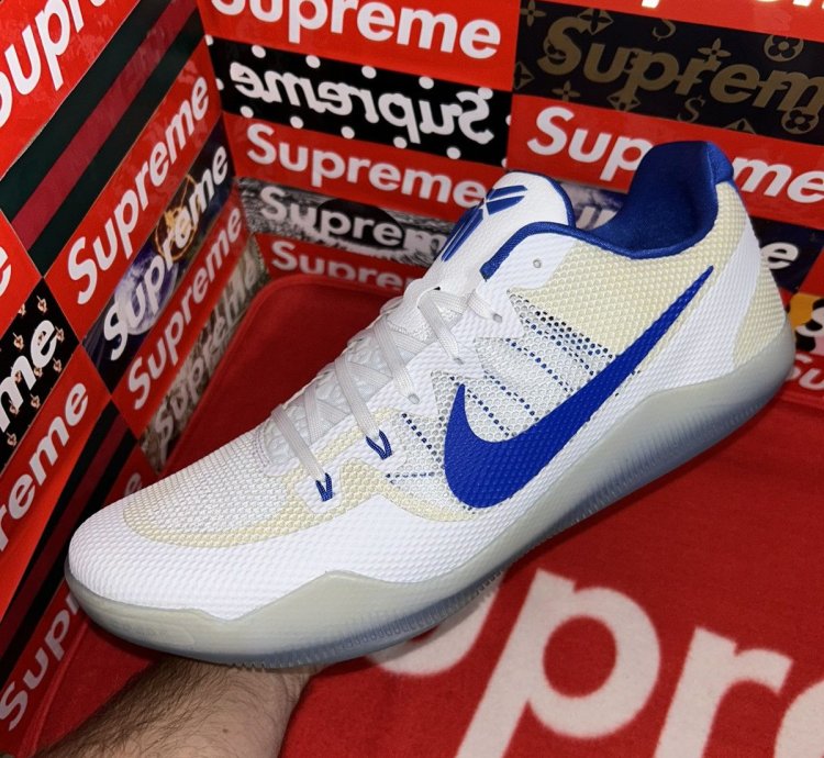 Nike Kobe 11 Xi Tb White Blue Size 17 5 856485-140 New