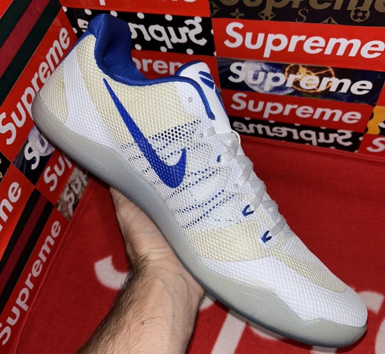 Nike Kobe 11 Xi Tb White Blue Size 17 5 856485-140 New