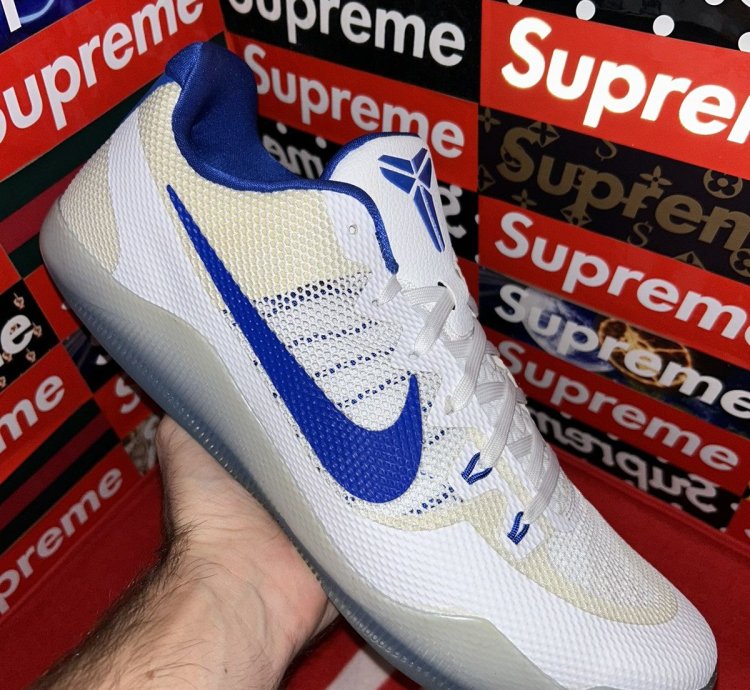 Nike Kobe 11 Xi Tb White Blue Size 17 5 856485-140 New