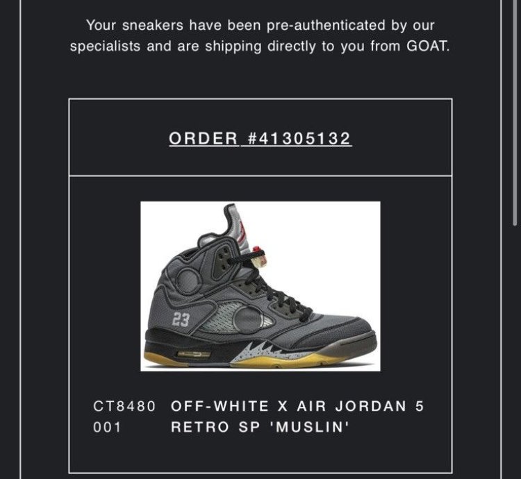 Off-white Jordan 5 Muslin Box With Receipts