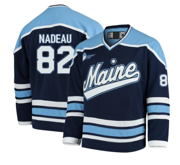 Maine Black Bears 82 Bradly Nadeau Navy Hockey Jersey