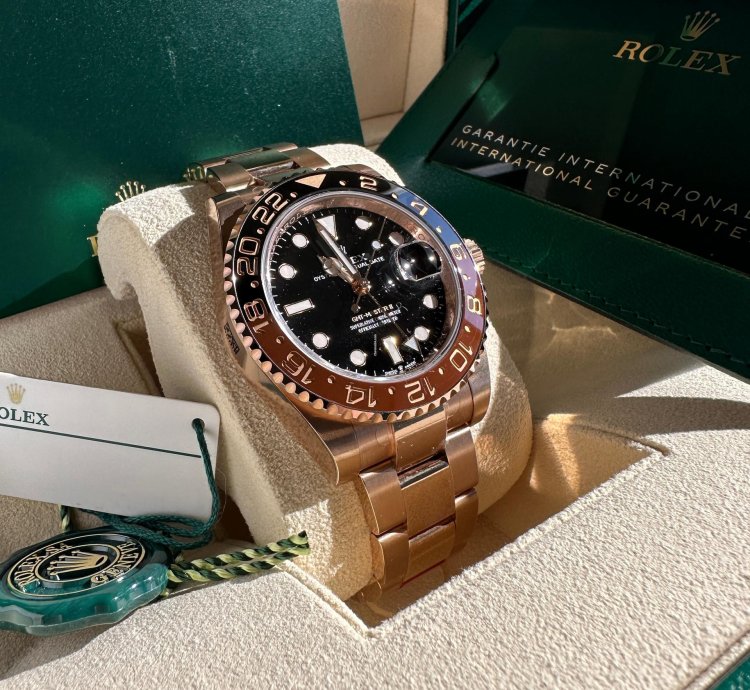 Rolex Gmt-master Ii New 2024 Rootbeer Rose Gold Black Dial Brown Bezel Oyster Bracelet
