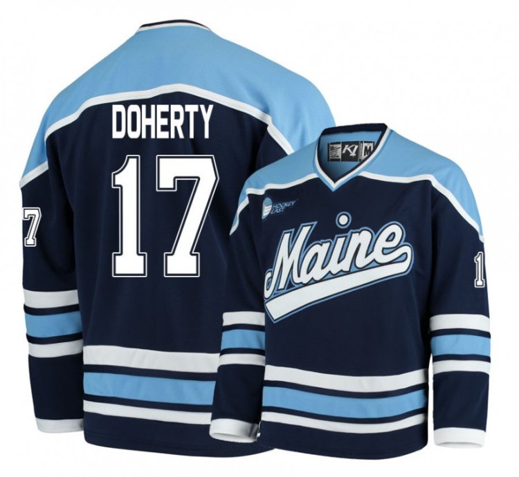 Maine Black Bears 17 Tim Doherty Navy Blue Hockey Jersey