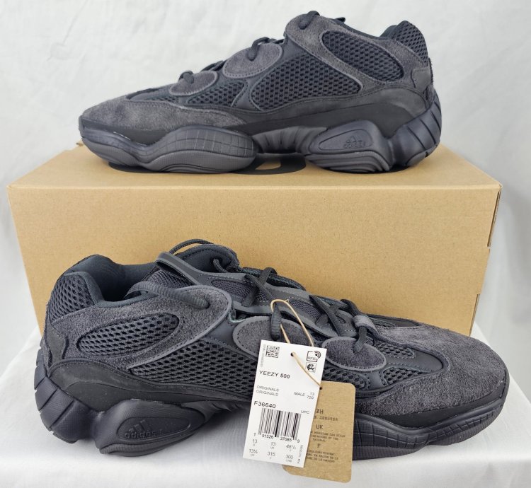 Adidas Yeezy 500 Utility Black By Kanye Men Size 13 5 Us