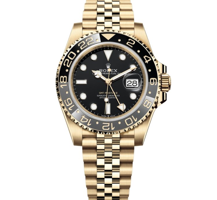 Rolex Gmt-master Ii New 2025 18k Yellow Gold Jubilee Bracelet Gray Black Bezel 40mm