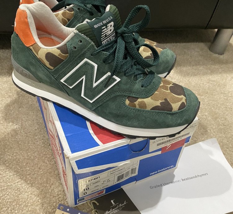 New Balance Ball And Buck Us574m1 - Mnt Green Camo Us10