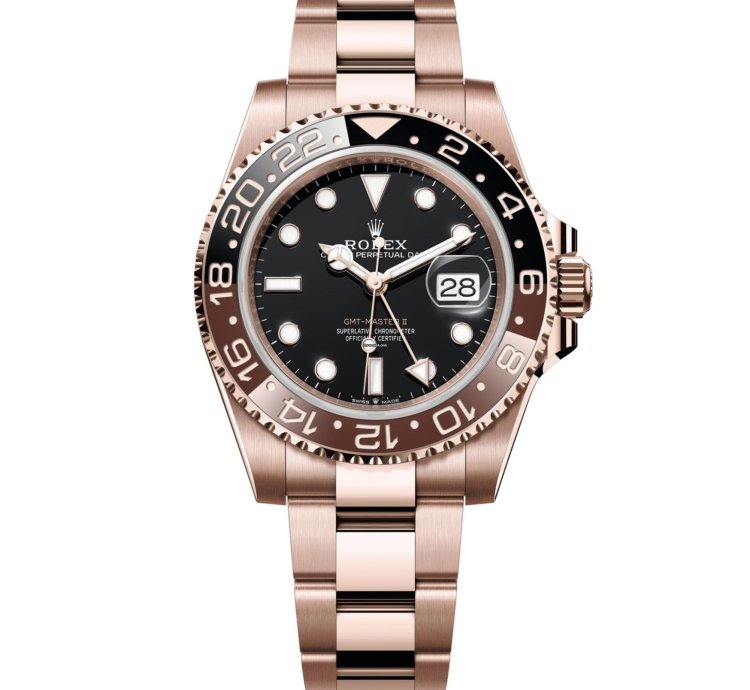 Rolex Gmt-master Ii New 2025 Rose Gold Rootbeer 126715chnr Black Brown Ceramic Bezel