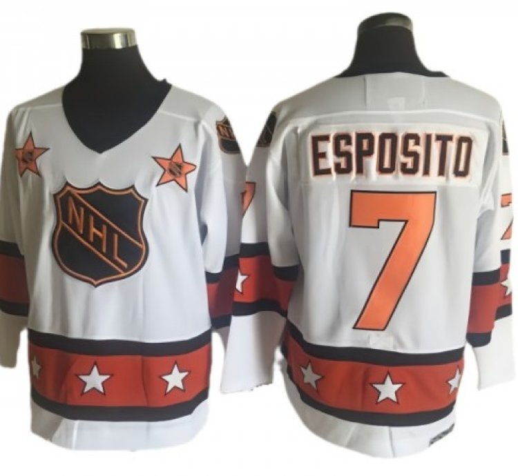 Nhl 1973 All Star Game 7 Phil Esposito Vintage Ccm Jersey - White
