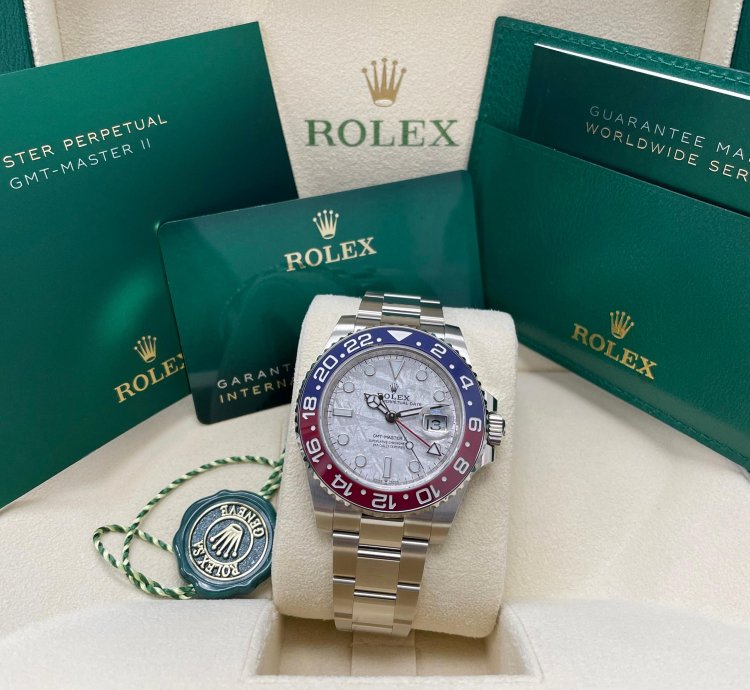 Rolex Gmt-master Ii New Gmt-master Ii 40mm 126719 White Gold Pepsi Bezel Meteorite Dial Oyster Bracelet