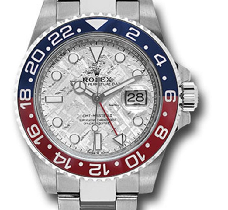 Rolex Gmt-master Ii New Gmt-master Ii 40mm 126719 White Gold Pepsi Bezel Meteorite Dial Oyster Bracelet