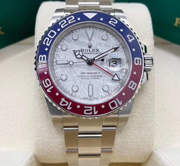 Rolex Gmt-master Ii New Gmt-master Ii 40mm 126719 White Gold Pepsi Bezel Meteorite Dial Oyster Bracelet