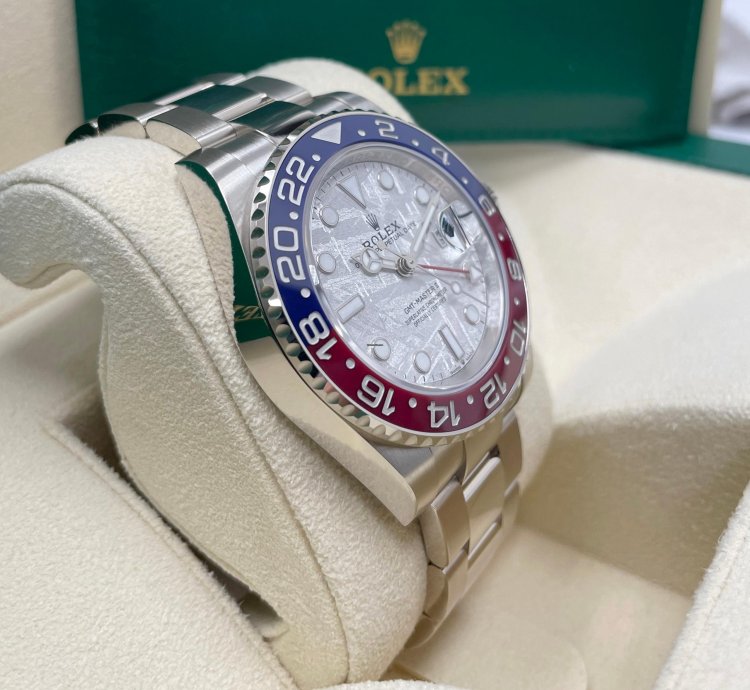 Rolex Gmt-master Ii New Gmt-master Ii 40mm 126719 White Gold Pepsi Bezel Meteorite Dial Oyster Bracelet
