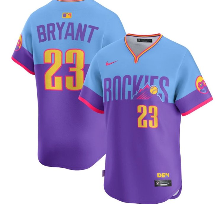 Kris Bryant Jersey 23 Colorado Rockies 2025 City Connect Stitched Premier Elite