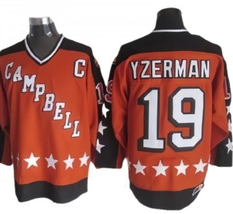 Nhl 1984 All Star Game Campbell 19 Steve Yzerman Vintage Ccm Jersey - Orange