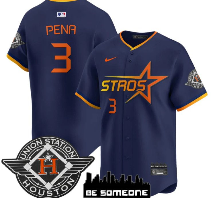 Jeremy Pena Jersey 3 Houston Astros 2025 City Connect Vapor Premier Limited Stitched Navy