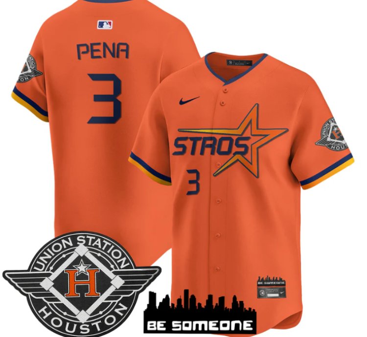 Jeremy Pena Jersey 3 Houston Astros 2025 City Connect Vapor Premier Limited Stitched Orange