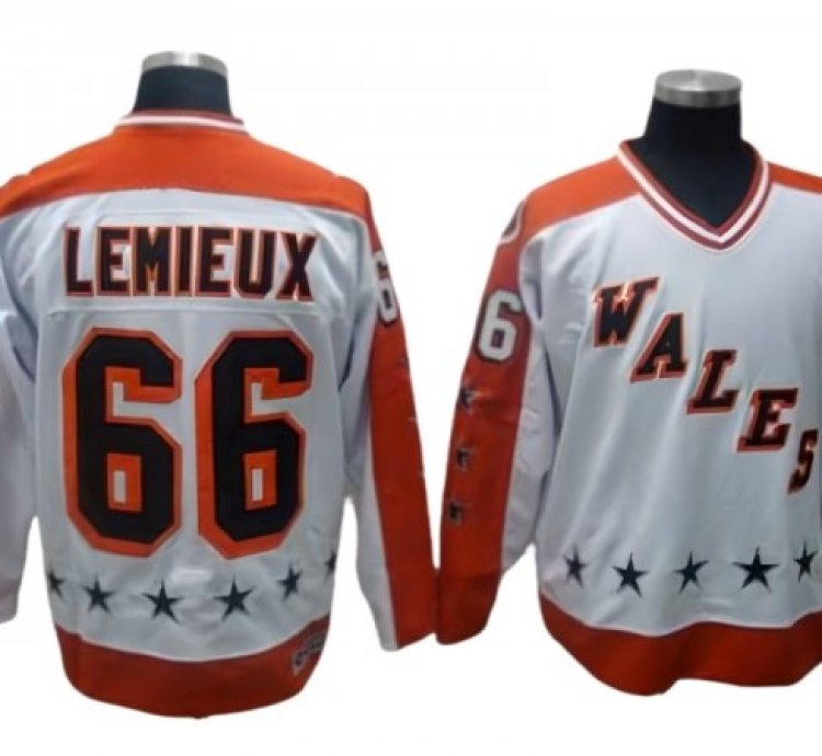 Nhl 1986 All Star Game Campbell 66 Mario Lemieux Vintage Ccm Jersey - White