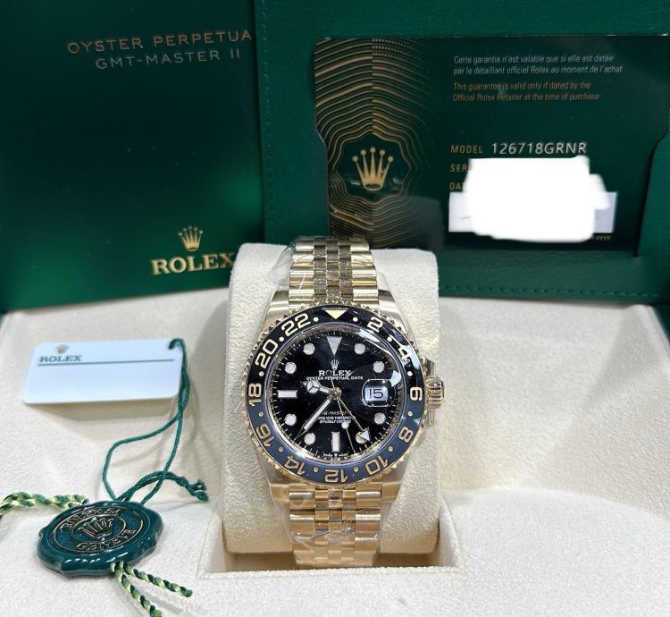 Rolex Gmt-master Ii New Release 2023 18k Yellow Gold Jubilee Bracelet Gray Black Bezel 40mm
