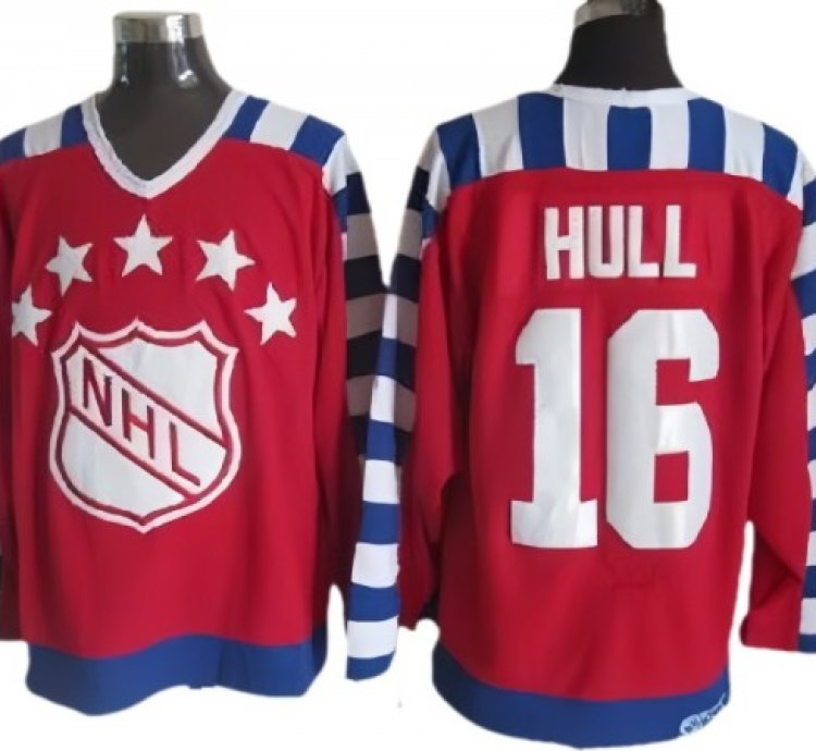 Nhl 1992 All Star Game 16 Brett Hull Vintage Ccm Jersey - Red