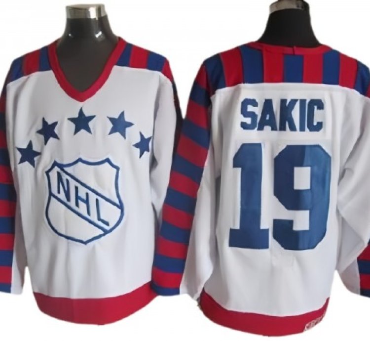 Nhl 1992 All Star Game 19 Joe Sakic Vintage Ccm Jersey - White