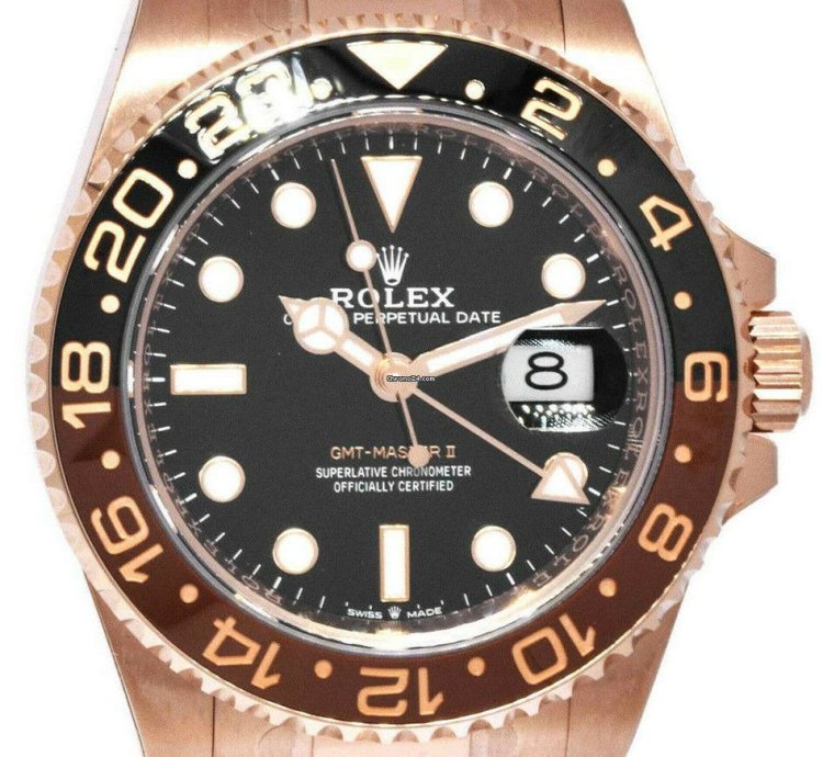 Rolex Gmt-master Ii New Rolex Gmt-master Ii 18k Everose Gold Root Beer Ceramic Bezel 20 126715