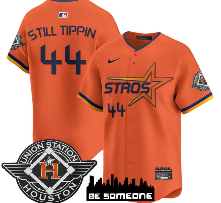 Still Tippin Jersey 44 Houston Astros 2025 City Connect Vapor Premier Limited Stitched Orange