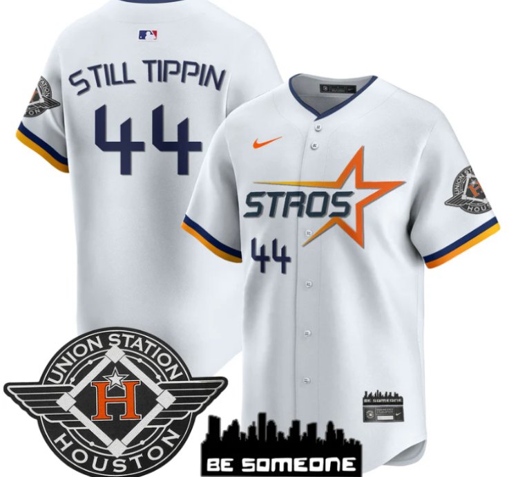 Still Tippin Jersey 44 Houston Astros 2025 City Connect Vapor Premier Limited Stitched White