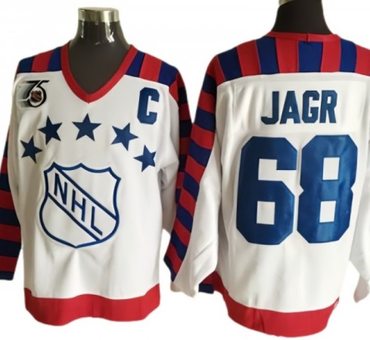 Nhl 1992 All Star Game 68 Jaromir Jagr Vintage Ccm Jersey - White