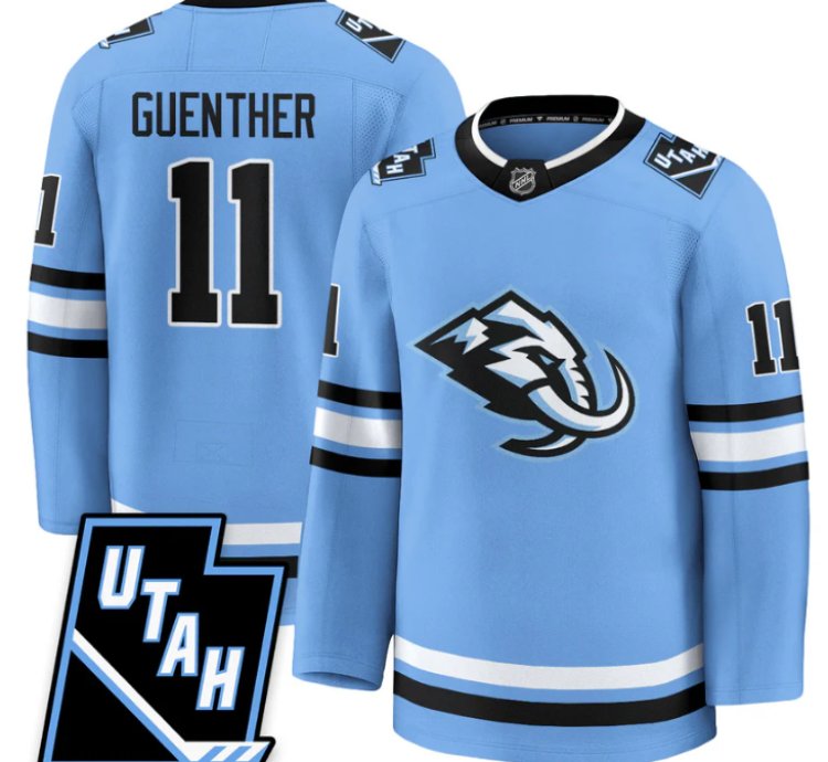 Dylan Guenther Jersey 11 Utah Hockey Mammoth 2025 Limited All Stitched Blue