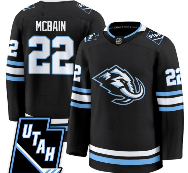 Jack Mcbain Jersey 22 Utah Hockey Mammoth 2025 Limited All Stitched Black