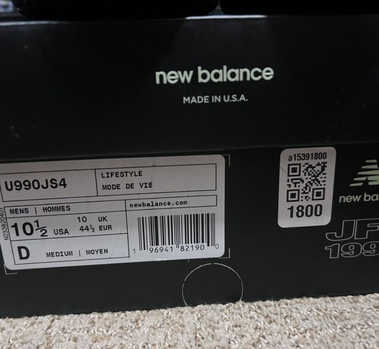 New Balance Joe Freshgoods 990v4