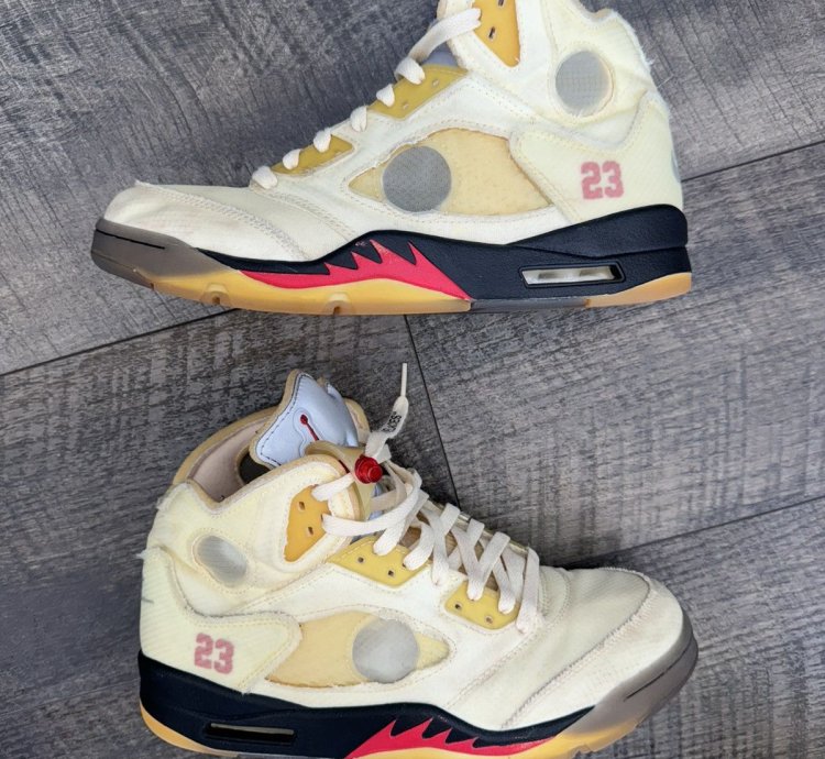 Ow Air Jordan 5 Sail 10