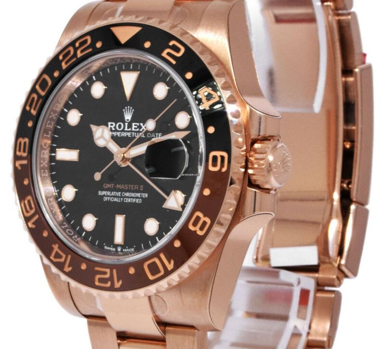 Rolex Gmt-master Ii Nos Rolex Gmt-master Ii 18k Everose Gold Root Beer Ceramic Bezel 21 126715