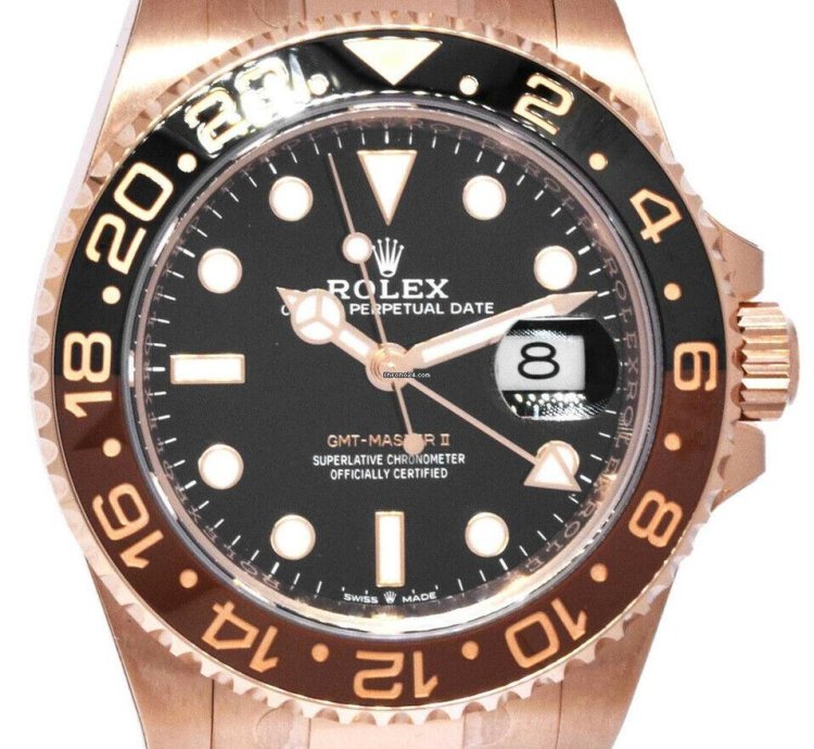 Rolex Gmt-master Ii Nos Rolex Gmt-master Ii 18k Everose Gold Root Beer Ceramic Bezel 21 126715