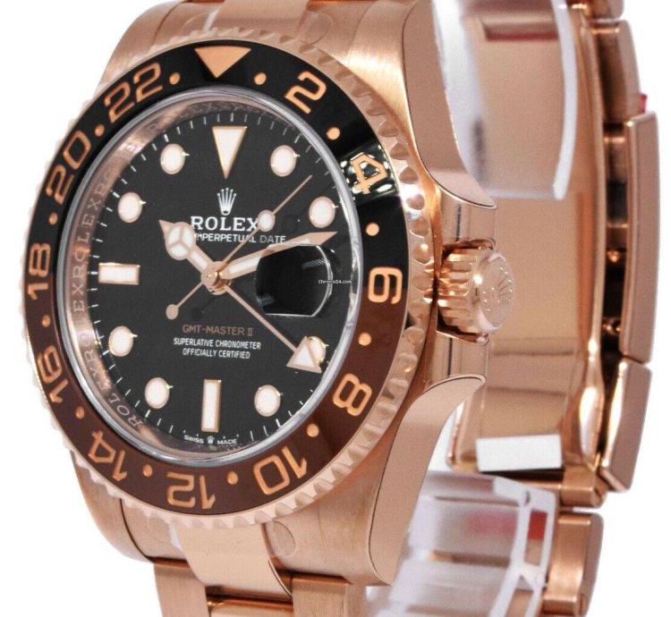 Rolex Gmt-master Ii Nos Rolex Gmt-master Ii 18k Everose Gold Root Beer Ceramic Bezel 21 126715