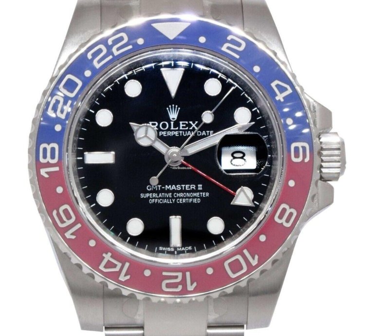 Rolex Gmt-master Ii Nos Rolex Gmt-master Ii 18k White Gold Ceramic Pepsi Watch 116719