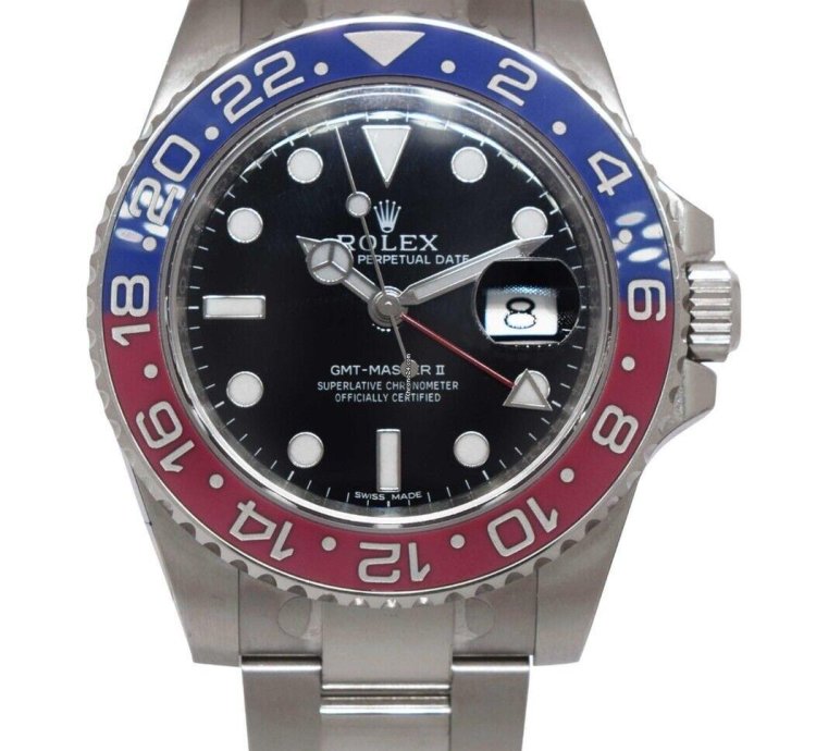 Rolex Gmt-master Ii Nos Rolex Gmt-master Ii 18k White Gold Ceramic Pepsi Watch 116719