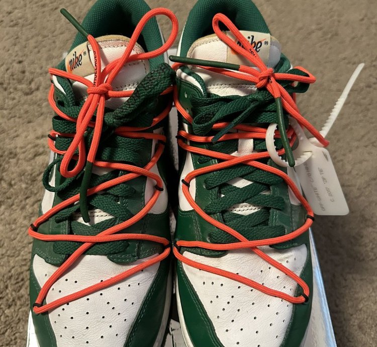 Pine Green Off-white Nike Low Top Dunks Size 10 5