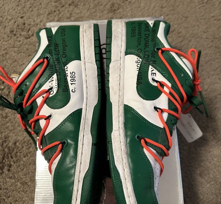 Pine Green Off-white Nike Low Top Dunks Size 10 5