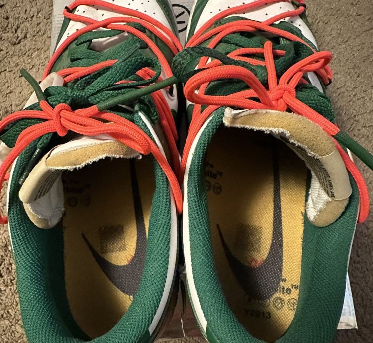 Pine Green Off-white Nike Low Top Dunks Size 10 5
