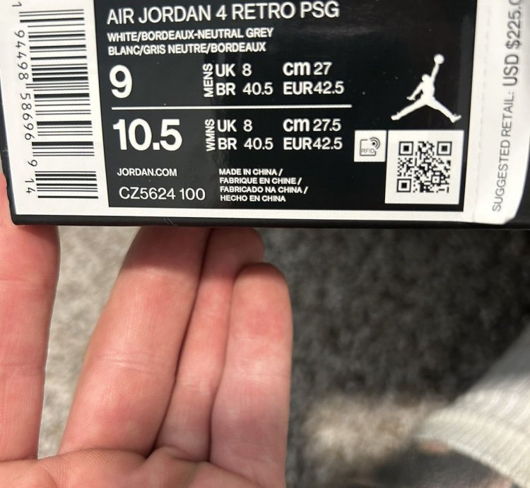 Psg Retro 4 Size 9