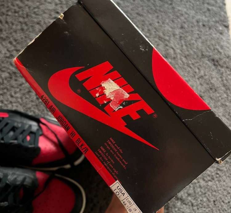 Rare Jordan 1 High Og Bred Black Red 1985 Vintage