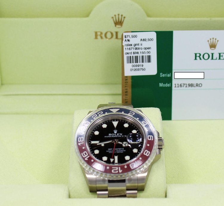 Rolex Gmt-master Ii Pepsi 116719 Blro Ceramic Bezel 18k White Gold Box Papers New Ful Stickers