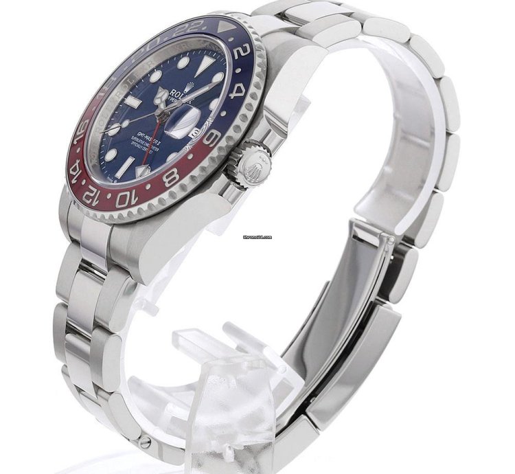 Rolex Gmt-master Ii Pepsi Bezel Blue Dial 18k White Gold