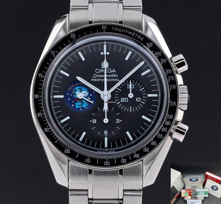 Omega 42mm 2003 1y Warranty Fullset Ref 3578 51 00 Snoopy Moonwatch Steel Black Dial Serviced