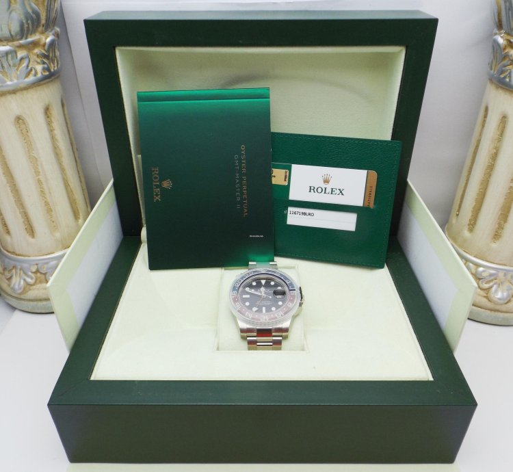 Rolex Gmt-master Ii Ref 116719blro White Gold 2016 Nos Full Stickers Full Set