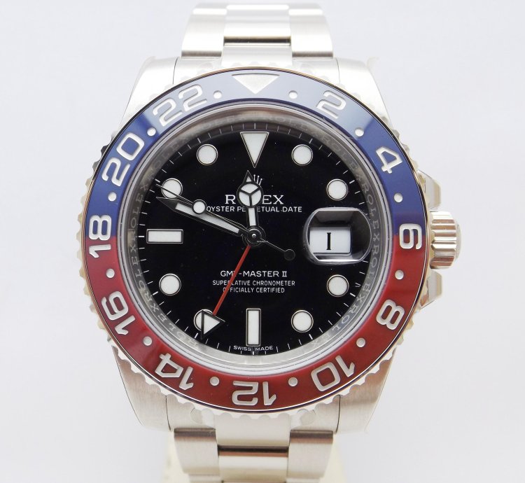 Rolex Gmt-master Ii Ref 116719blro White Gold 2016 Nos Full Stickers Full Set