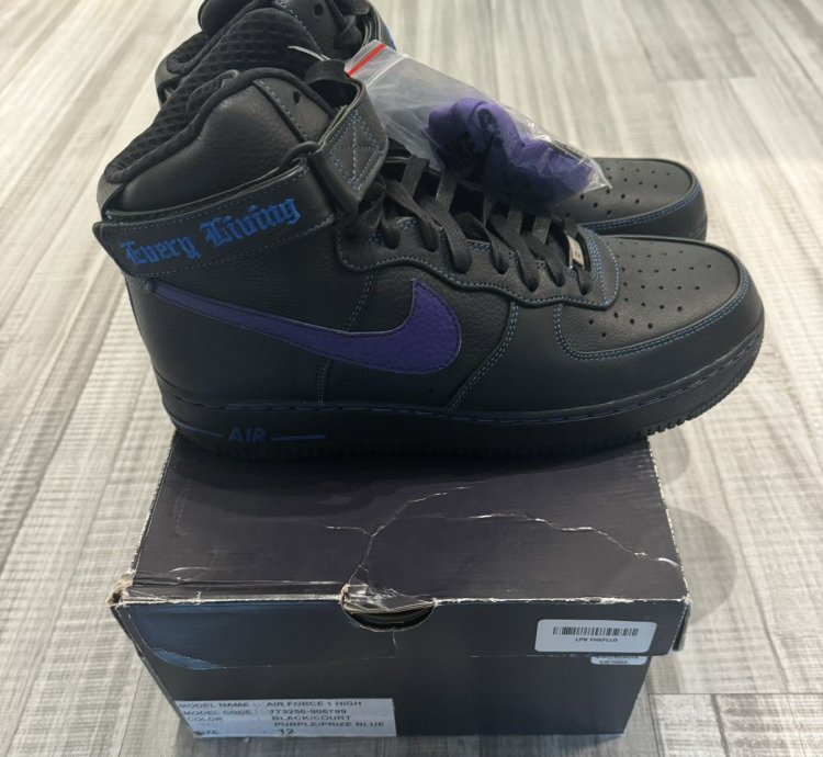 Sample Nike Air Force 1 Af1 High Vlone Purple Blue Size 12